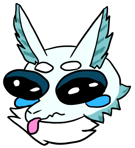 A scrunkly drawing of my sona crying